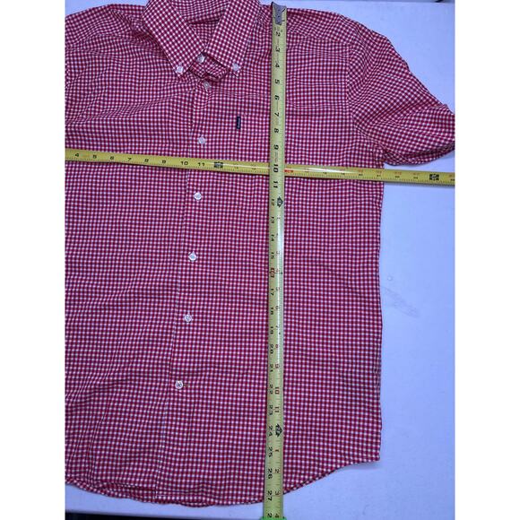 BARBOUR MEN'S STAPELTON RED/WHITE CHECK L/S SHIRT Size S. Tailored Fit - Picture 6 of 6